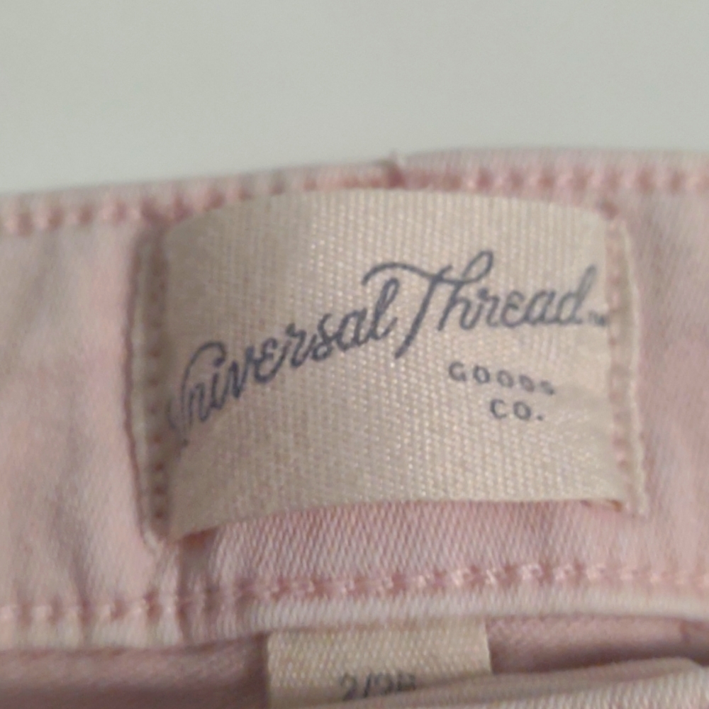 Universal Thread jeans Size 2/26 pastel pink high rise slim straight button-fly - Picture 9 of 9